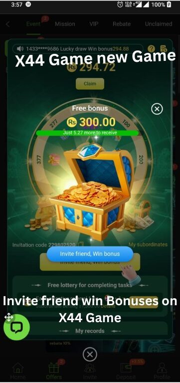 X44 Game APK download screen for Android users