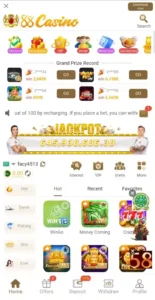 88 casino game interface page ss