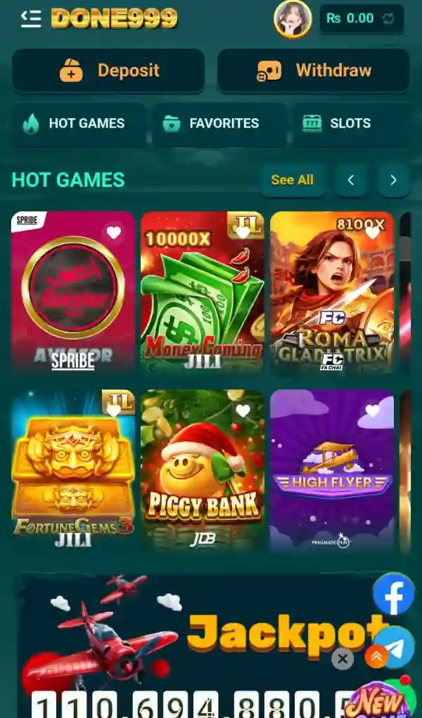 Done 999 Game mobile interface ss