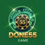 Done55 Game official logo with golden 55 coin symbol on green background