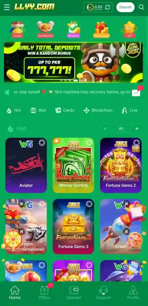 llyy game mobile interface ss